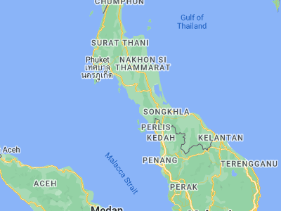 Map showing location of Thung Wa (7.10957, 99.75586)