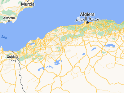 Map showing location of Tiaret (35.37103, 1.31699)