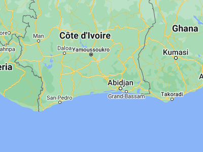 Map showing location of Tiassalé (5.89839, -4.82293)