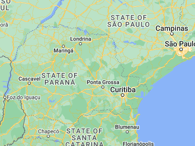 Map showing location of Tibagi (-24.50944, -50.41361)