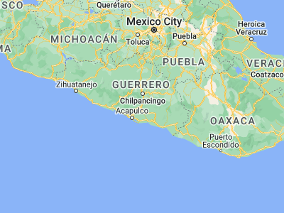 Map showing location of Tierra Colorada (17.16471, -99.52706)