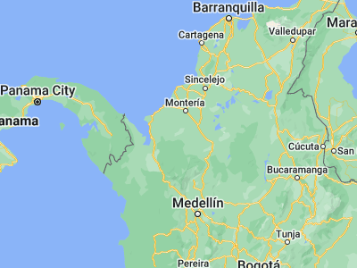 Map showing location of Tierralta (8.17361, -76.05917)