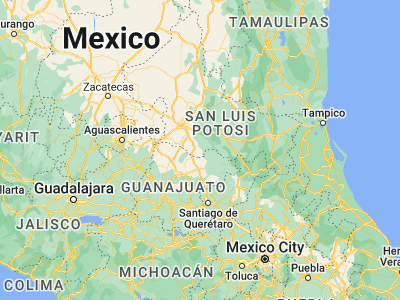 Map showing location of Tierranueva (21.68333, -100.56667)