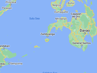 Map showing location of Tigtabon (6.89556, 122.16694)