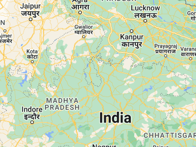 Map showing location of Tīkamgarh (24.74413, 78.83141)
