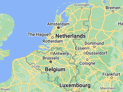 Map showing location of Tilburg (51.55551, 5.0913)