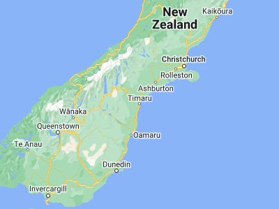 Map showing location of Timaru (-44.4, 171.25)