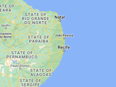Map showing location of Timbaúba (-7.50528, -35.31833)
