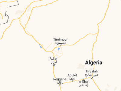 Map showing location of Timimoun (29.26388, 0.23098)