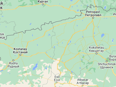 Map showing location of Timiryazevo (53.74733, 66.49101)