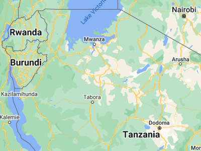 Map showing location of Tinde (-3.88333, 33.2)