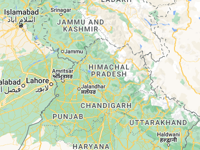 Map showing location of Tīra Sujānpur (31.83364, 76.50539)