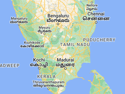 Map showing location of Tiruchengode (11.38016, 77.89444)