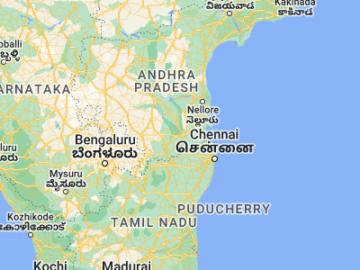 Map showing location of Tirupati (13.65, 79.41667)
