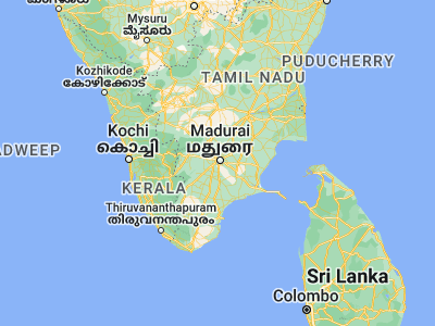 Map showing location of Tirupparangunram (9.86667, 78.06667)