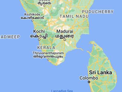 Map showing location of Tiruttangal (9.48333, 77.83333)