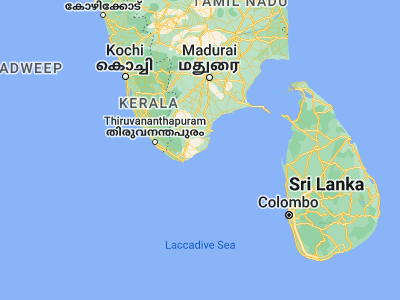 Map showing location of Tisaiyanvilai (8.33333, 77.88333)