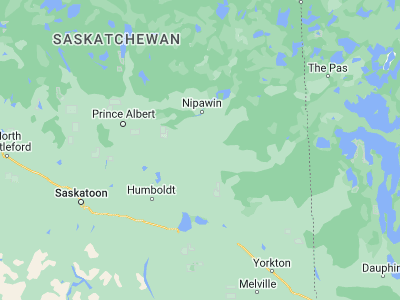 Map showing location of Tisdale (52.85002, -104.05096)