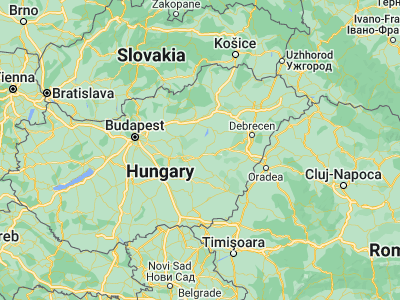 Map showing location of Tiszabő (47.3, 20.48333)