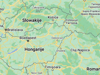 Map showing location of Tiszacsege (47.7, 21)