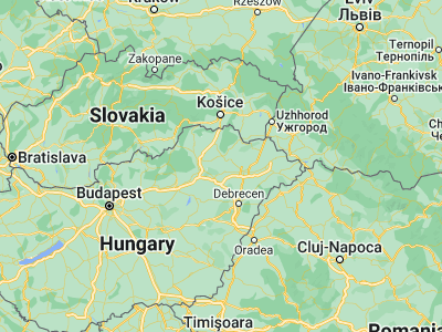 Map showing location of Tiszadada (48.03333, 21.25)