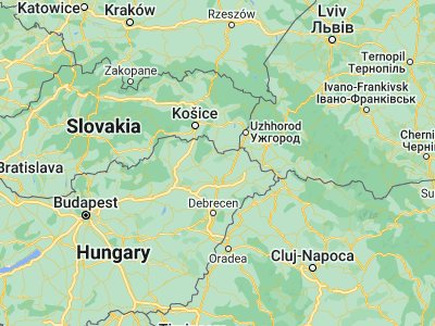 Map showing location of Tiszakarád (48.2, 21.71667)
