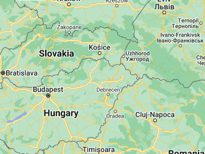 Map showing location of Tiszalök (48.01667, 21.38333)