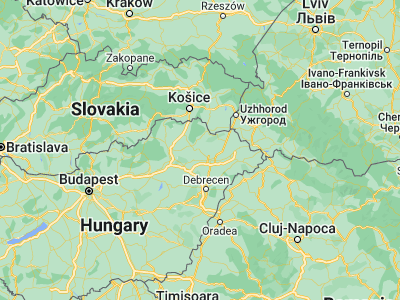 Map showing location of Tiszanagyfalu (48.1, 21.48333)