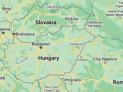 Map showing location of Tiszanána (47.56667, 20.53333)
