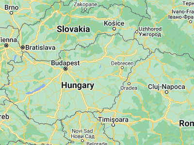 Map showing location of Tiszaroff (47.4, 20.45)