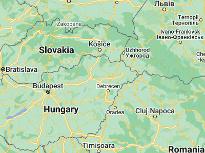 Map showing location of Tiszavasvári (47.96667, 21.35)