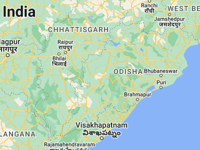 Map showing location of Titlāgarh (20.3, 83.15)