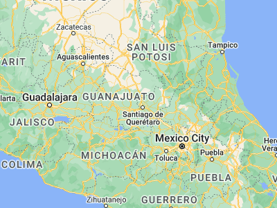 Map showing location of Tlacote el Bajo (20.66113, -100.50877)