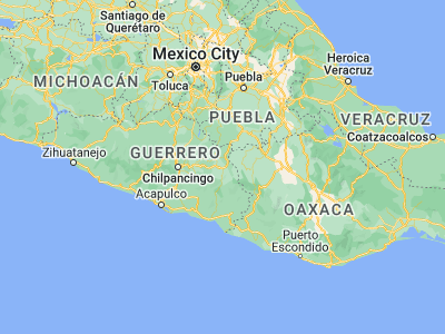 Map showing location of Tlapa de Comonfort (17.54042, -98.57952)
