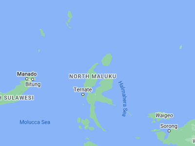 Map showing location of Tobelo (1.72837, 128.00948)