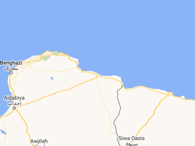 Map showing location of Tobruk (32.08361, 23.97639)
