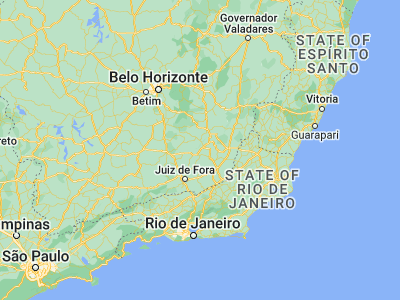Map showing location of Tocantins (-21.175, -43.01778)