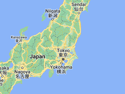 Map showing location of Tochigi (36.38333, 139.73333)