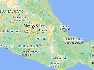 Map showing location of Tochtepec (18.83989, -97.82421)