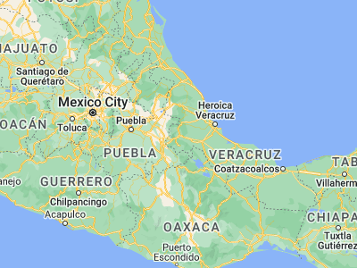 Map showing location of Tocuila (18.95, -97.01667)
