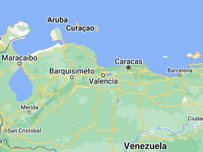 Map showing location of Tocuyito (10.10861, -68.0793)
