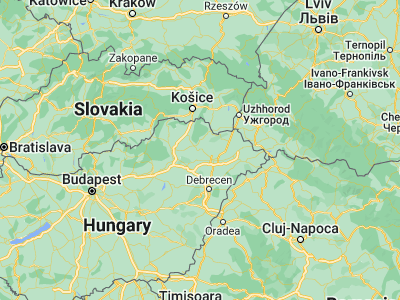 Map showing location of Tokaj (48.11667, 21.41667)