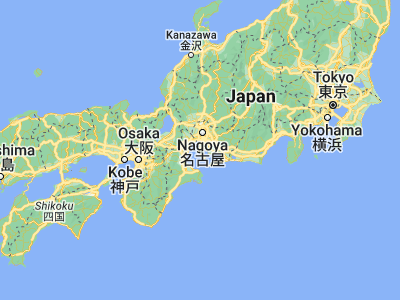 Map showing location of Tokoname (34.88333, 136.85)