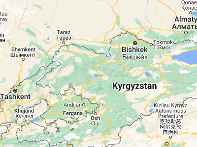Map showing location of Toktogul (41.87079, 72.9402)
