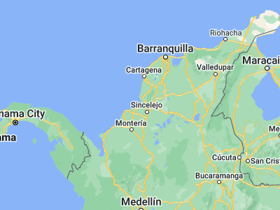 Map showing location of Tolú (9.52392, -75.58139)