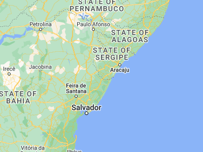 Map showing location of Tomar do Geru (-11.37333, -37.84056)
