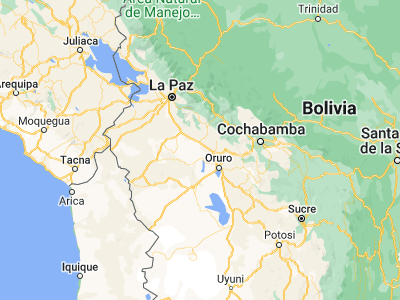 Map showing location of Tomás Barrón (-17.58333, -67.51667)