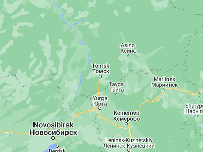 Map showing location of Tomsk (56.4989, 84.9762)