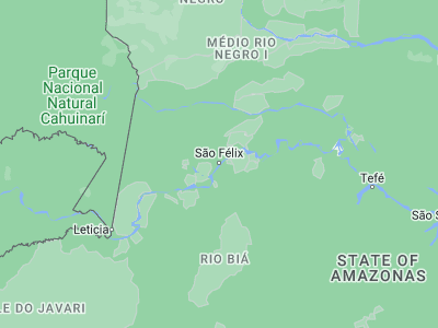 Map showing location of Tonantins (-2.87306, -67.80222)