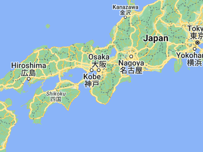 Map showing location of Tondabayashi (34.5, 135.6)